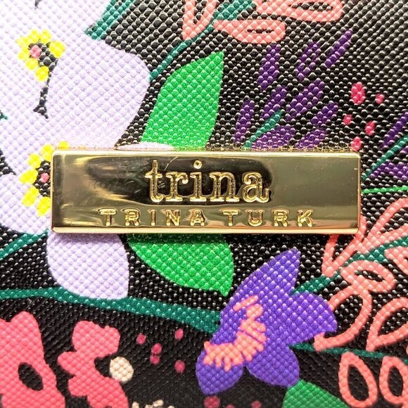 Trina Turk Black Floral Cosmetic Case - Picture 3 of 9